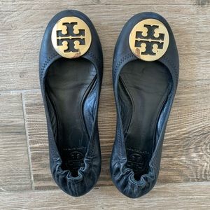 Tory Burch ballerina flats with gold icon